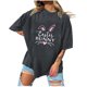 thumbnail image 2 of Fiudx Ofertas de La Semana Jersey Casual de Manga Corta con Cuello Redondo y Estampado de Pascua para Mujer, 2 of 7