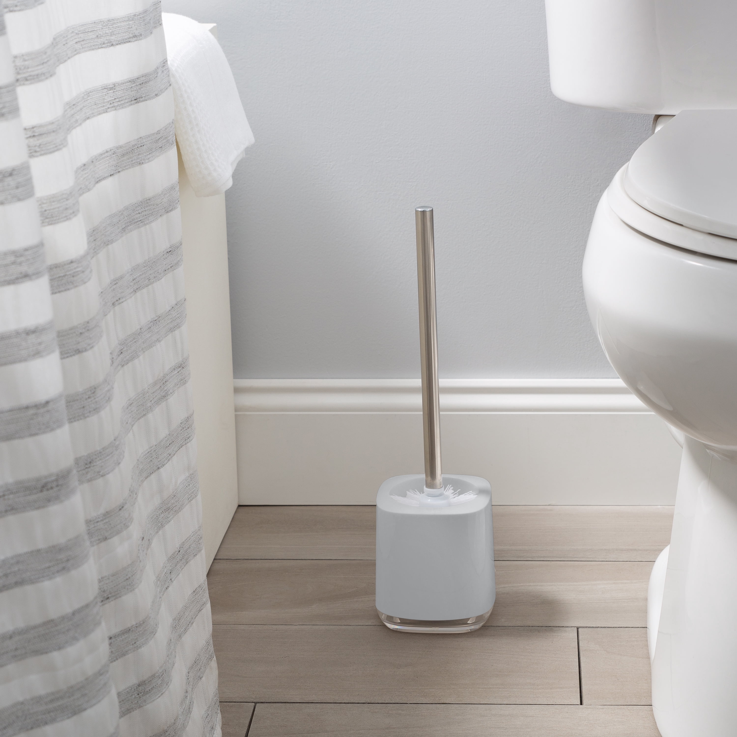 Bath Bliss Luxury Plastic Toilet Brush Holder in Gray