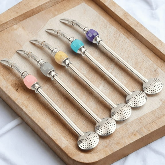 NICEXMAS Stainless Steel Drinking Straw with Filter and Cleaning Brush Grey