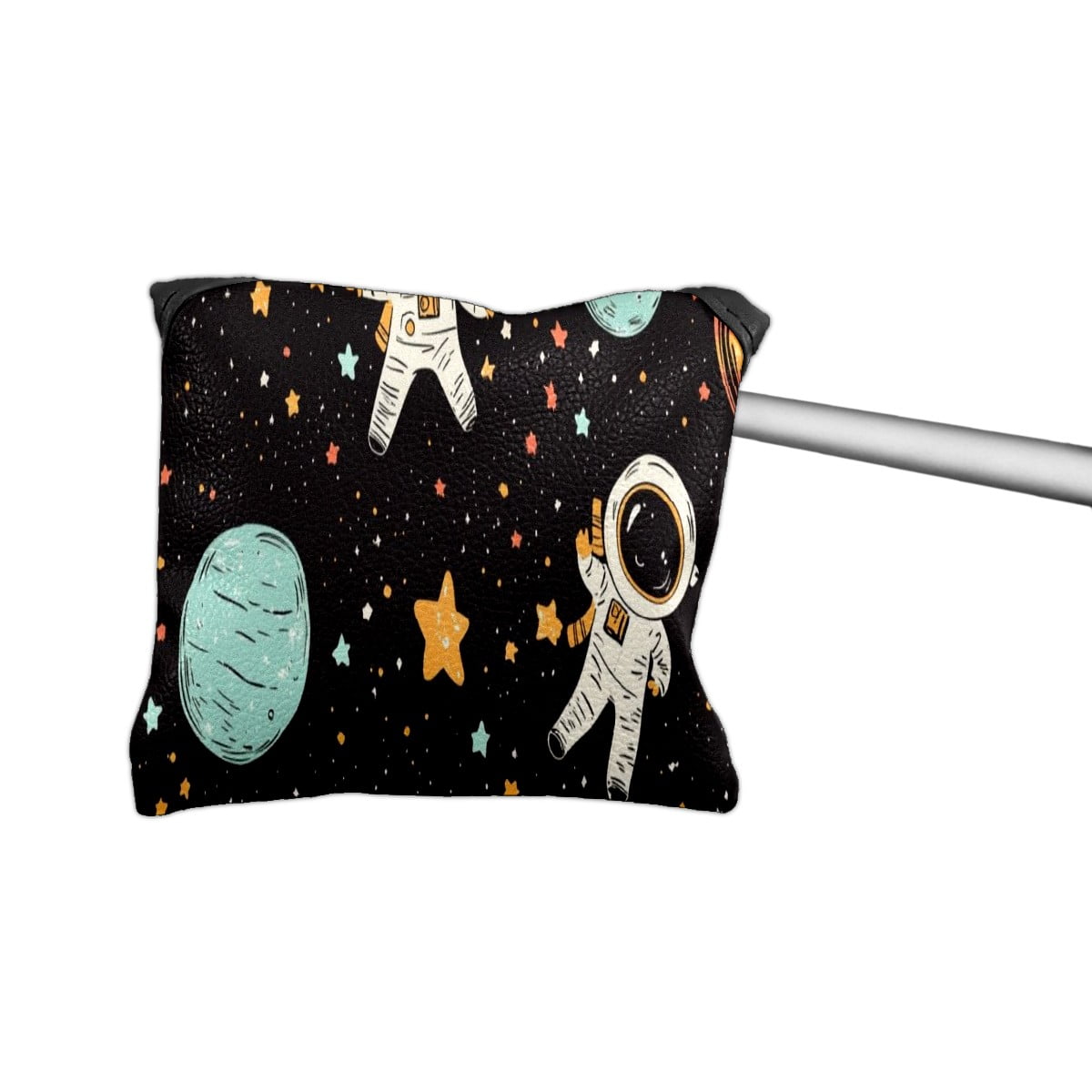 Golf Mallet Putter Cover Premium Leather Golf Putter Head Cover with Magnetic Closure, Golf Cover for Men and Women Astronaut Planet