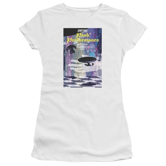 Star Trek Tng Season 2 Episode 21 Junior Women's Sheer T-Shirt White