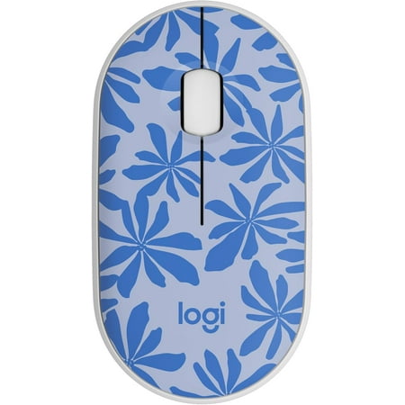 Logitech M340 Wireless Mouse with Limited Edition Prints USB Receiver and Silent Clicks Portable Wireless Mouse for Laptop PC Windows Chrome Surface – Blue Floral