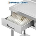 thumbnail image 3 of 39 Inch Free Standing Single Bowl with Drawer Storage, Cold and Hot Water Pipe & Adjustable Shelf, Commercial 304 Stainless Steel Sink for Kitchen Laundry Garage, 3 of 7