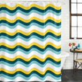 thumbnail image 3 of Shower Curtain Bathroom Set Ombre Yellow Turquoise Waves Waterproof Fabric Shower Curtains with Grommets&Hooks, Abstract Minimalist Art Privacy Bath Curtain for Bathtub 72x84in, 3 of 9