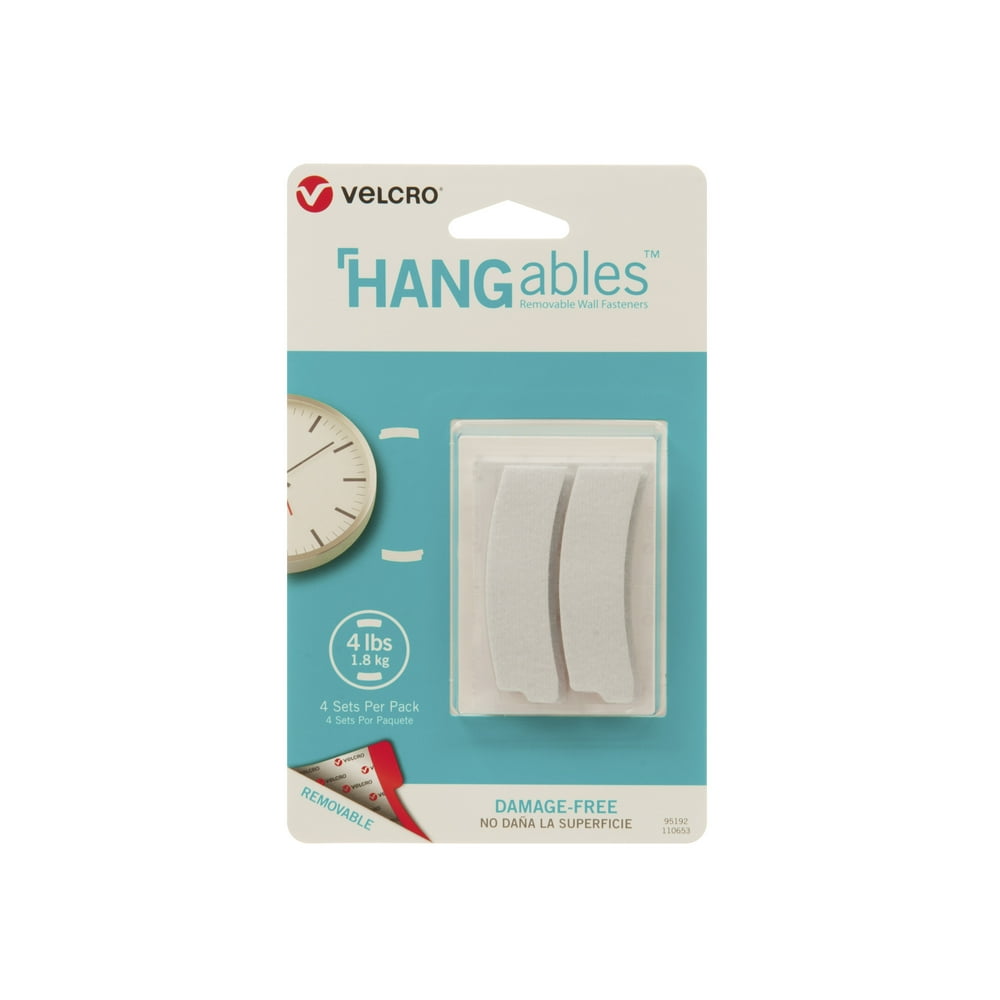 VELCRO® Brand HANGables? Removable Wall Fasteners 2 1/2in Curves, White