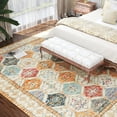 thumbnail image 4 of rugs for living room Machine washable5x7 Area RugsUltra-Thin Washble Rug, Stain Resistant Anti Slip Backing Rugs for Living Room,Bedroom, Vintage Home Decor Area Rug Father's Day Easter Gifts Rugs, 4 of 10