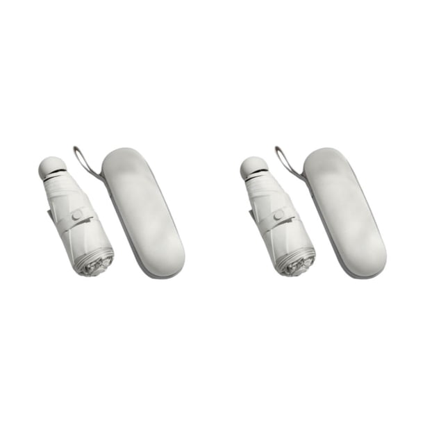 Paraguas plegable Billuyoard 5-fold Sol y lluvia Mini a prueba de viento Blanco 2Conjunto