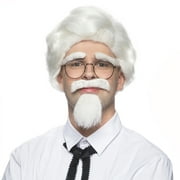 Colonel Sanders Southern Man Wig And Beard KFC Kentucky Fried Chicken Costume