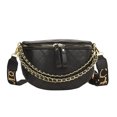 thumbnail image 3 of Bolsa De Hombro Bolsa de pecho a la moda para mujer, bolsa de sillín acolchada con cremallera informal para regalo (negro) Hugtrwg Para Estrenar, 3 of 9