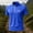Blue, variant on Men's Mountain Logo Quarter Zip Performance T-Shirts Short Sleeve Stand Collar Quick Dry Shirt Athletic Workout Tops