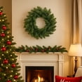 thumbnail image 4 of Sruoe 16In Christmas Wreath Lush Norfolk Pine Christmas Garland Wreath, Thickened Anti‑Fade Artificial Green Garland for Covered Porch Indoor Outdoor Xmas Decorations, 4 of 9