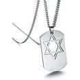thumbnail image 4 of Star of David Pendant Shield Necklace Men,Six Pointed Star Estrella De David Amulet Necklace for Men, 4 of 6