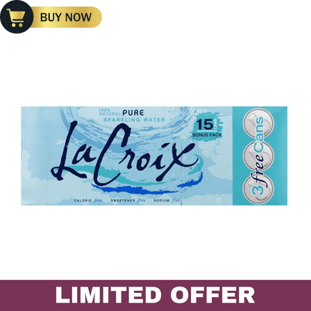 LaCroix Pure Sparkling Water 💧 Naturally Essenced Zero-Calorie Drink, 12 fl oz Cans – Bonus Pack