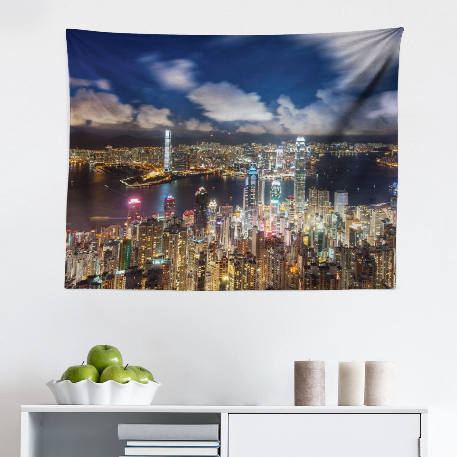 Cityscape Tapestry, Kuala Lumpur Skyline Night KLCC Twin Towers