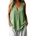 thumbnail image 3 of Breezora Womens Summer Loose V Neck Sleeveless Tank Top Solid Lightweight Breezy Casual Blouse, 3 of 6