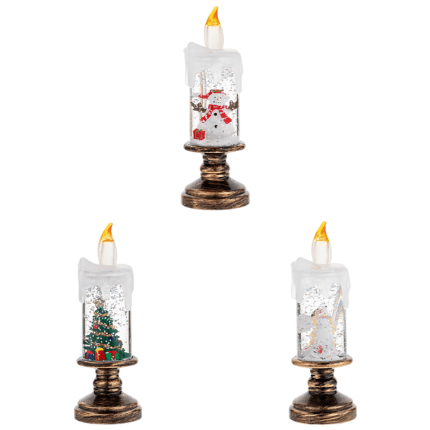 Velas Navideñas Sin Llama Con Pilas Globo Nieve Vela (muñeco Nieve)