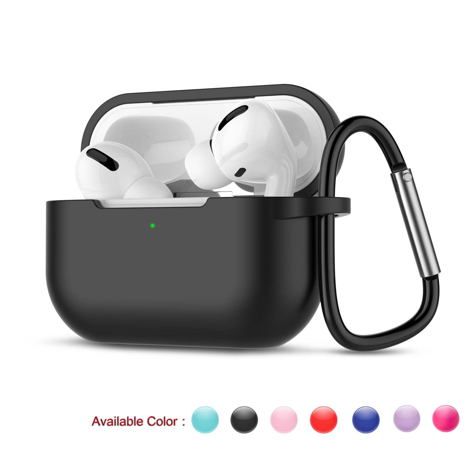 Space Gray Front LED Visible Compatible with AirPods Pro Case Cover Silicone Protective Case Skin for Airpods Pro 2019 