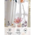 thumbnail image 6 of Sheer Curtains 54 Inch Length 2 Panels Set for Kitchen, Spring Floral Semi Sheer Curtains for Windows, Elegant Flowers Farmhouse Botanical Voile Window Treatments Rod Pocket Curtain, 6 of 7
