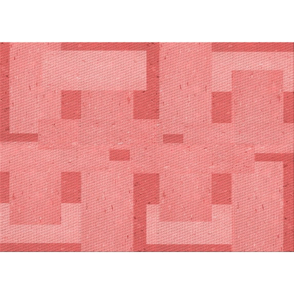 Ahgly Company Indoor Rectangle Patterned Light Coral Pink Area Rugs, 8' x 12'