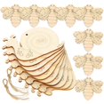 thumbnail image 2 of Unfinished Wooden Shapes DIY Craft Blanks for Creative Projects, Wood Slices with Rope for Scrapbooking, Decorations & Imaginative Play, 2 of 5