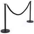 thumbnail image 1 of Displays2go Black Crowd Barriers, Steel Construction, Velvet Rope – Black (RPSTFBCBLK), 1 of 1