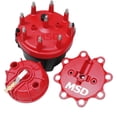 thumbnail image 1 of MSD Ignition Distributor Cap and Rotor Kit 8445 Cap-A-Dapt; For Use With Most MSD Distributors; Non Adjustable Rotor; Ford Style Cap; With Wire Retainer; Clip Down; HEI Style Posts; Red, 1 of 5