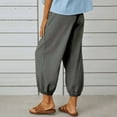 thumbnail image 3 of ZOELNIC Women's High Waist Capri Pants Wide Leg Cropped Pants with Pockets, Comfortable Casual Trousers for Work or Vacation, M, 3 of 4