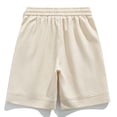 thumbnail image 5 of Knee Length Shorts for Men Summer Casual Elastic Waist Lightweight Breathable Straight Leg Loose Shorts with Pockets, 5 of 5