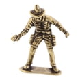 thumbnail image 2 of Pequeña estatua de soldado de latón, decoración del hogar, centro de mesa, escritorio, figura de luchador, pequeña Llevando sombrero de vaquero, 2 of 8