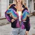 thumbnail image 3 of Jackets for Women Winter Coat Jackets Flannel Stand Collar Jacket(Colorful Phoenix Bird Art,Size:S-4XL), 3 of 7