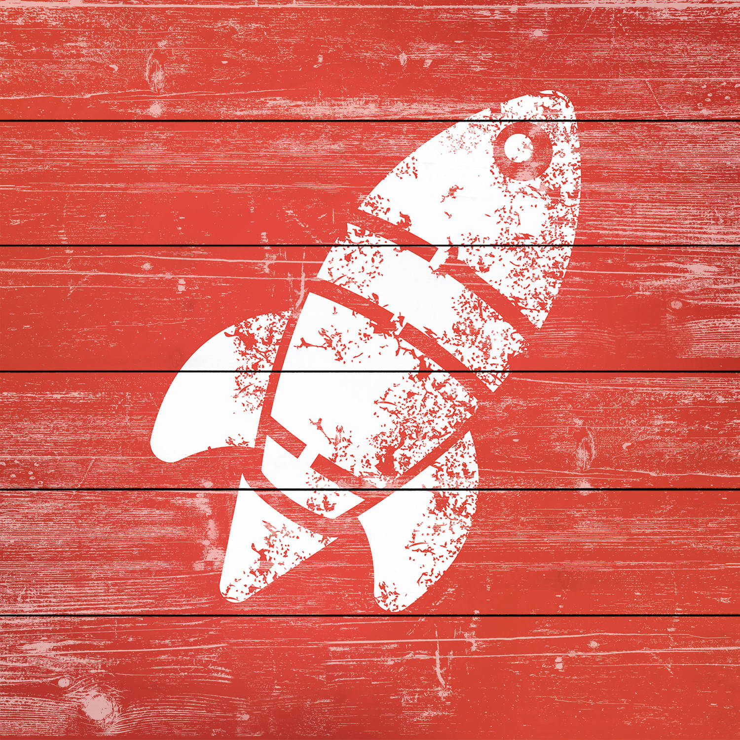 Marmont Hill - "White Rocket" Painting Print on White Wood