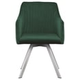 thumbnail image 3 of Arika Velvet Upholstered Swivel Dining Arm Chair Green, 3 of 8