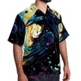 thumbnail image 2 of Crow Men's Casual Poplin Button Down Short Sleeve Hawaiian Beach Shirt, 2 of 6
