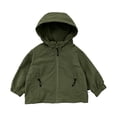 thumbnail image 2 of Children Padded Jackets Girls Dqueduo Boys' Hooded Windbreaker Zip Up Casual Outdoor Jacket Coat With Pockets Army Green 2-3 Years, 2 of 7
