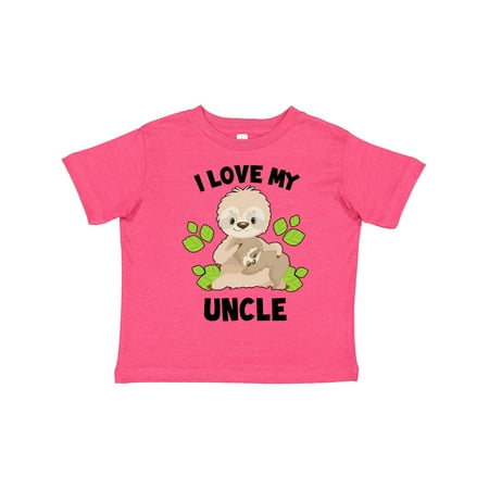 

Inktastic Cute Sloth I Love My Uncle with Green Leaves Gift Toddler Boy or Toddler Girl T-Shirt