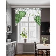 thumbnail image 3 of St. Patrick's Swag Valances for Windows, Small Curtains Drapes, Lucky Shamrock Green Eucalyptus Floral Plants Kitchen Window Curtains Over Sink Window Treatment Valance for Bedroom/Bathroom 56"x36", 3 of 5