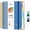 Blue, variant on OMEYA Leather Spiral Notebook, 5 Subject Notebook College Ruled with Pockets and Dividers, 300 Pages 100GSM Journal Notebook Spiral 6.2 x 8.5 in, Multi Subject Notebook for Work, Campus