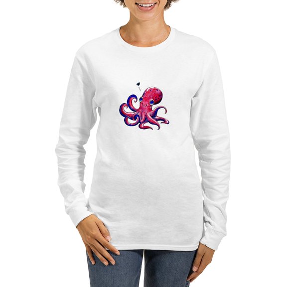 CafePress - Squid Love Women's Long Sleeve T Shirt - Women's Long Sleeve Graphic Casual T-Shirt