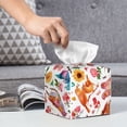 thumbnail image 6 of Picia Flowers Birds And Butterflies Pattern Tissue Box Cover,PVC Leather Square Holder,Tissue Box Holder with Magnetic Bottom,Facial Paper Organizer Dispenser-5.2"X5.2"X5.2", 6 of 8