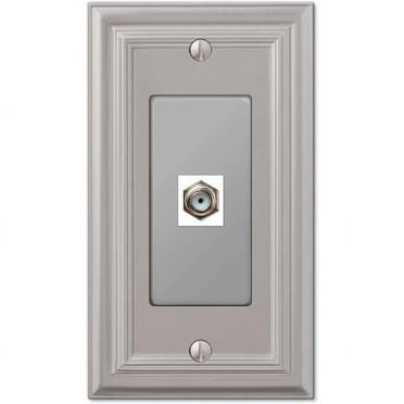 Continental Satin Nickel Cast Single Coaxial Wallplate