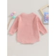 thumbnail image 4 of Arvbitana Infant Baby Girls Knit Romper Long Sleeve Flower Embroidery Sweater Newborn Bodysuits 0M 3M 6M 9M 12M 24M Fall Winter Warm Clothes, 4 of 7