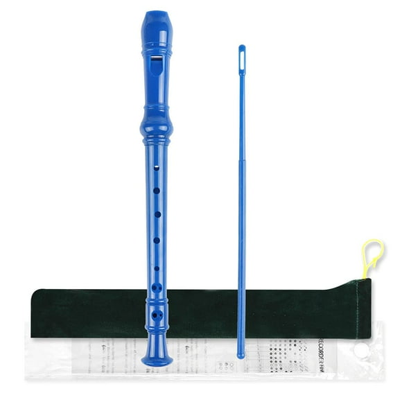 Mr.Power Grabadora soprano Estilo alemán Tecla C 8 orificios Instrumento fácil para principiantes Escuela Estudiante Entretenimiento en el hogar (Azul)