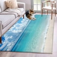 thumbnail image 2 of Ocean Blue Area Rug 3x5 FT, Non Slip Entryway Bedside Carpet, Beach Nature Coast Sea Shore Sky Seawater Washable Soft Floor Carpet Indoor Mat Non-Shedding Throw Rug for Dorm Kitchen Home Office, 2 of 9