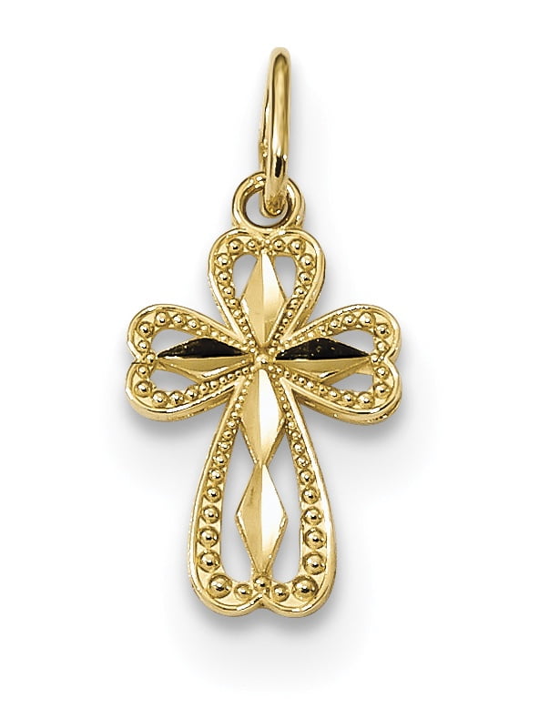 14K Gold Polished /& Textured I Heart You Pendant 0.87 in x 0.43 in