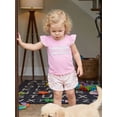 thumbnail image 6 of BemeyourBBs Toddler Baby Girls Mothers Day Outfits Infant Baby Girls Summer Clothes I Love Mama Letter Embroidery Flying Sleeves TShirt Tops and Elastic Waist Stripe Shorts Set, 6 of 9