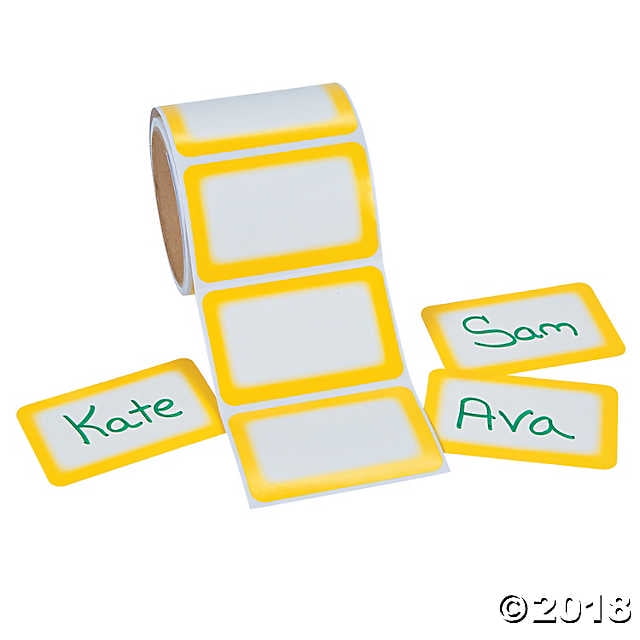 Yellow SelfAdhesive Name Tags/Labels