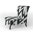 thumbnail image 2 of Designart "Black Retro Vintage Chevron" Upholstered Patterned Accent Chair and Arm Chair, 2 of 5