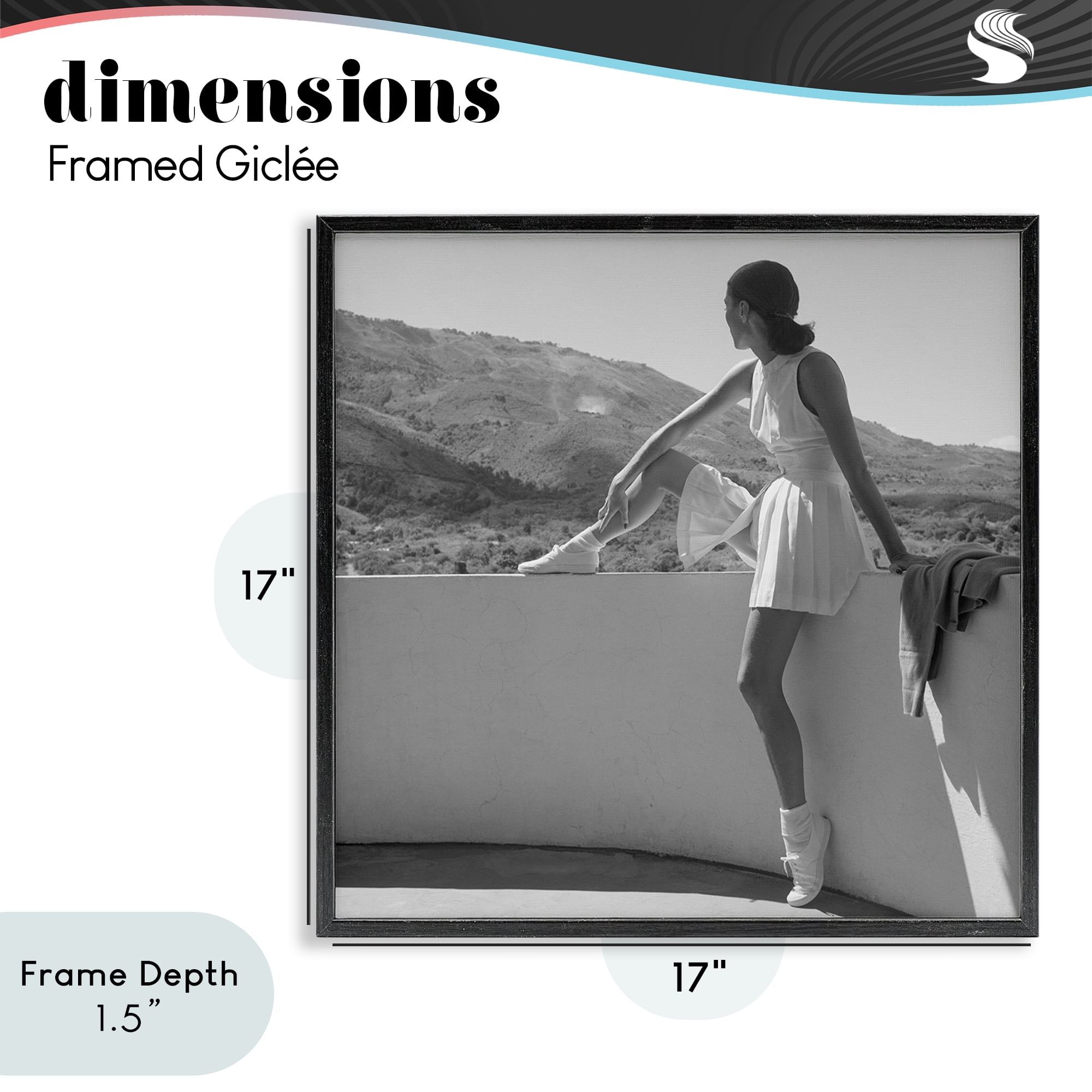 Stupell Industries Woman In Tennis Outfit Black Framed Giclee Art, design by Toni Frissell