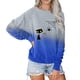 thumbnail image 2 of Sudadera de cuello redondo de Color degradado con estampado de araña y gato divertido de Halloween para mujer, Top de manga larga Fridja fjkfkj699, 2 of 4