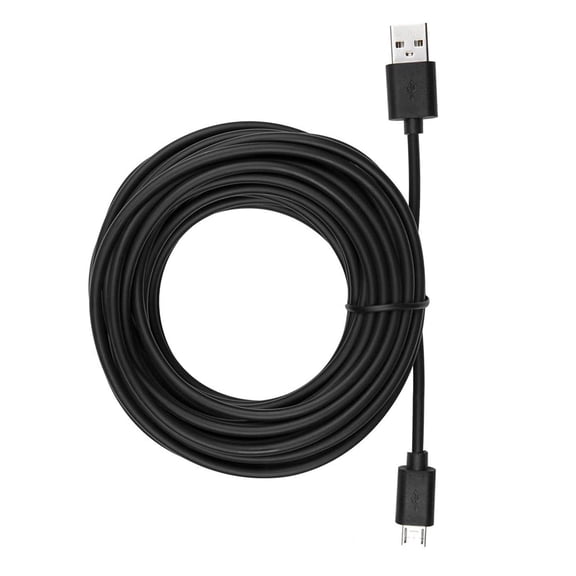 Sourcingbay 25ft USB to Micro USB Power Extension Cable for Wyze, Nest, YI, Zmodo, and Other Security Cameras – Black